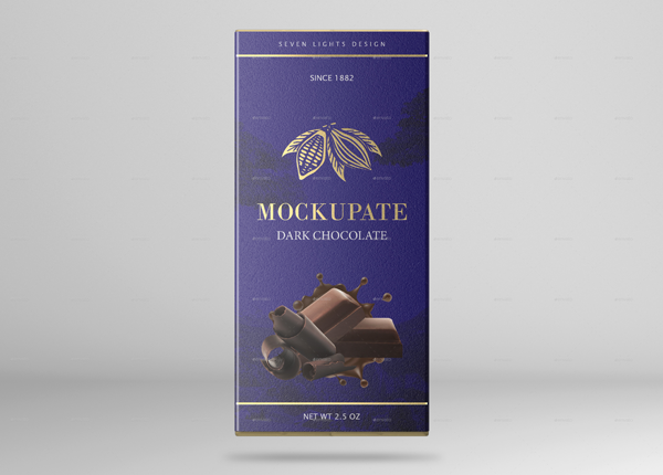 Simple Chocolate Bar Packaging Mockup