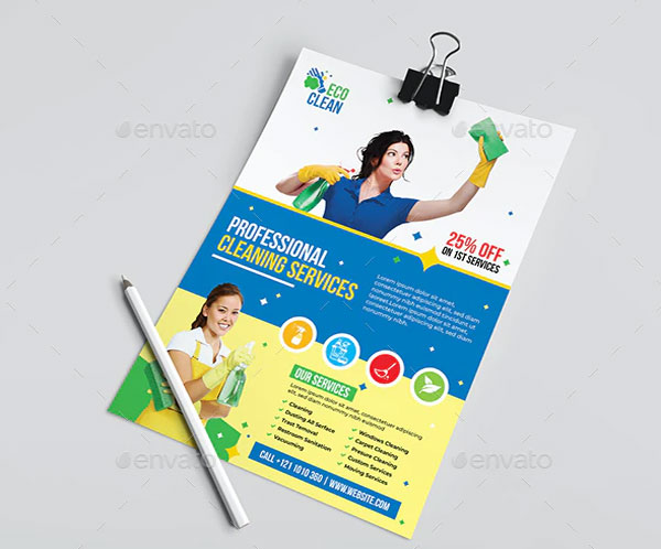 Simple Cleaning Service Flyer Template
