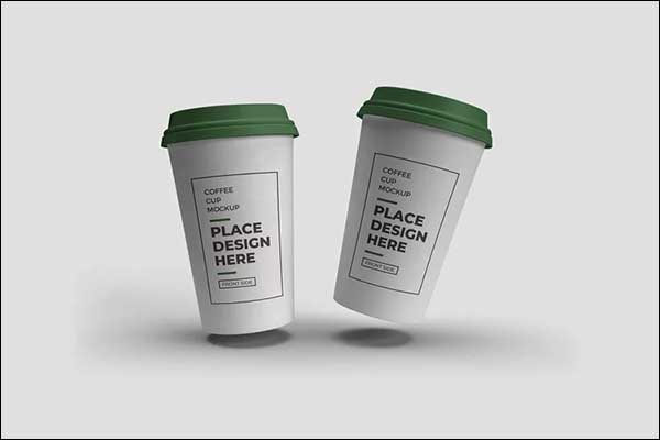 Simple Coffee Cup Packaging 3D Mockup Template