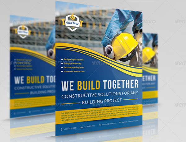 Simple Construction Business Flyer Template