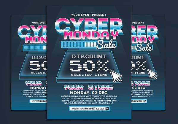 Simple Cyber Monday Event Sale Flyer