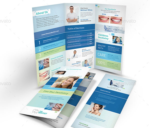 Simple Dentist Trifold Brochure