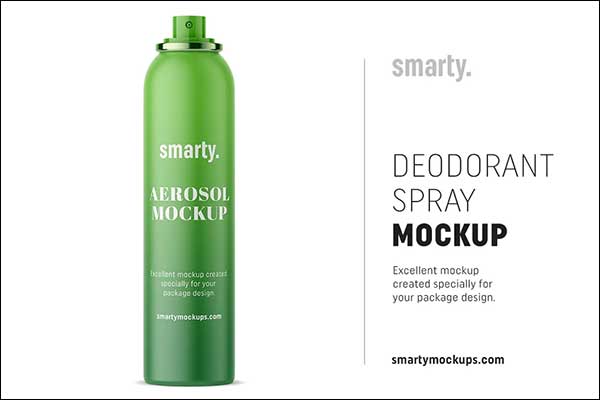 Simple Deodorant Spray Bottle Mockup
