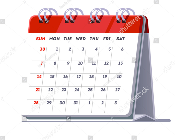 Simple Desk Calendar Template
