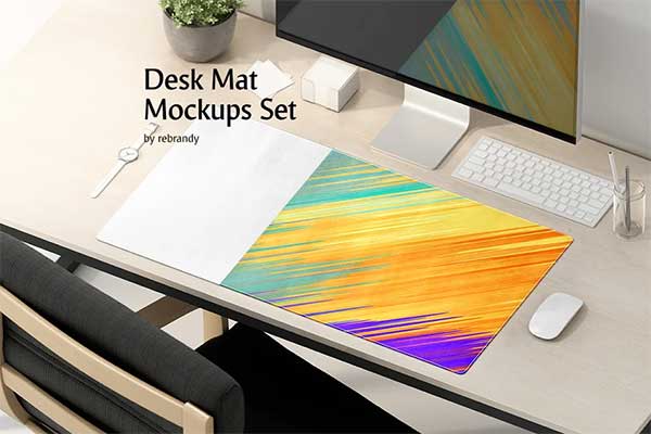 Simple Desk Mat Mockups Set