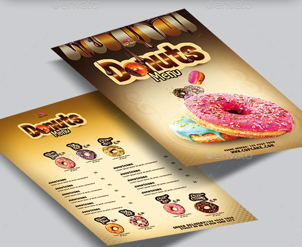 Simple Donut Menu Flyer Templates