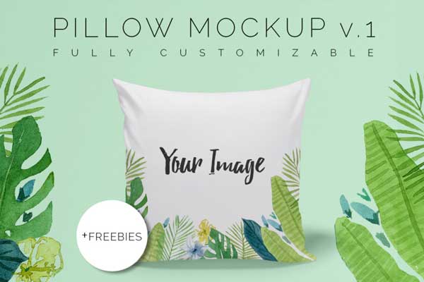 Simple Floral Square Pillow Mockup Pack