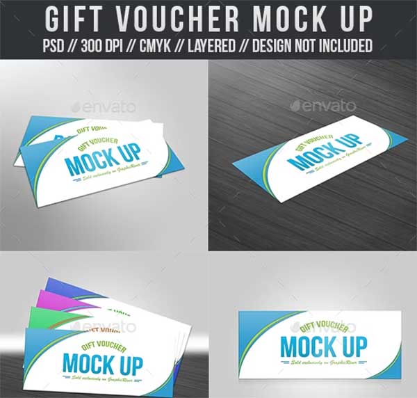 Simple Gift Voucher Mockups Template