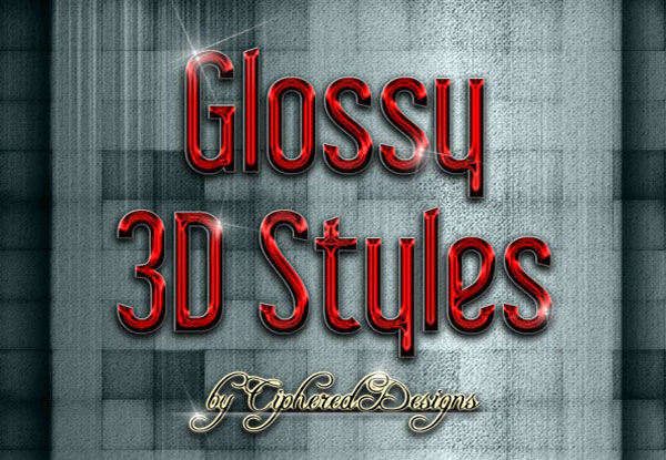 Simple Glossy 3D PSD Text Style Effects