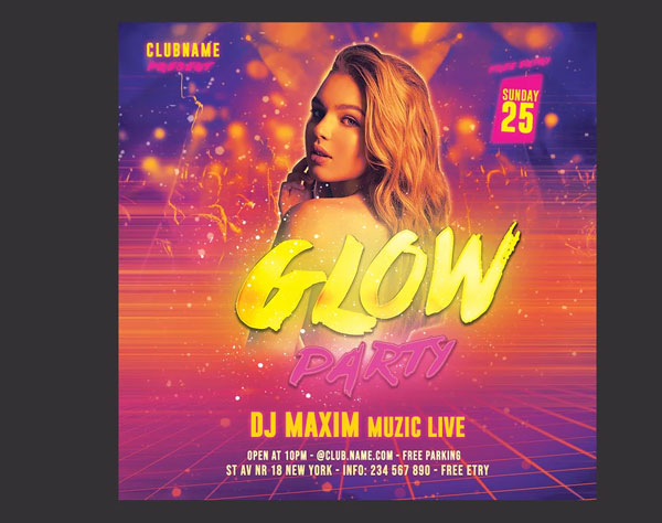 Simple Glow Party Flyer