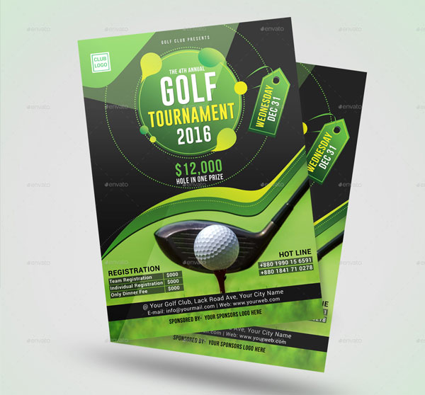 Simple Golf Tournament Event Flyer Template