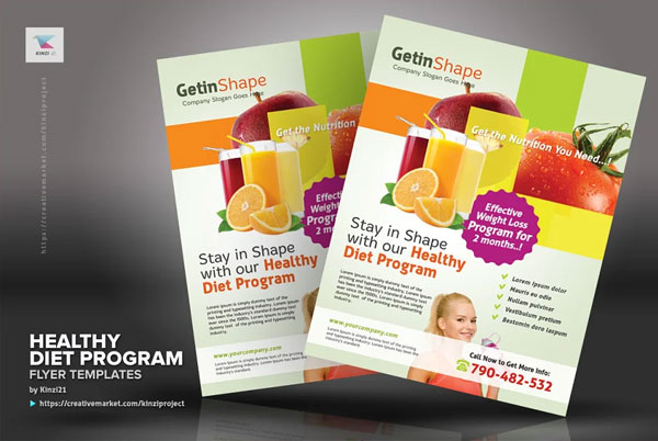 Simple Healthy Diet Food Program Flyer