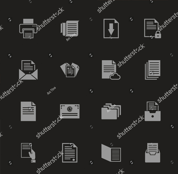 Simple Illustration Documents Folder Icons