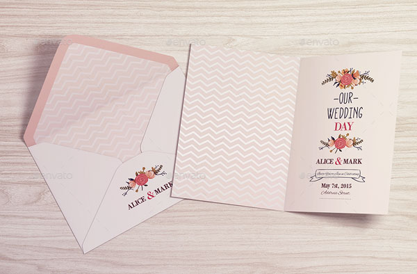 Simple Invitation Greeting Card Mockup