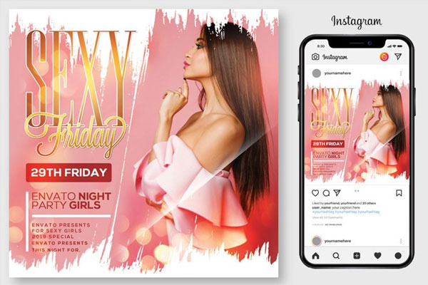 Simple Ladies Party Flyer Template
