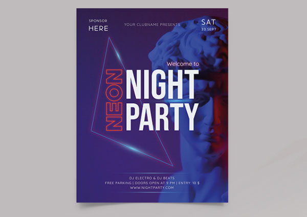 Simple Late Night Flyer Template