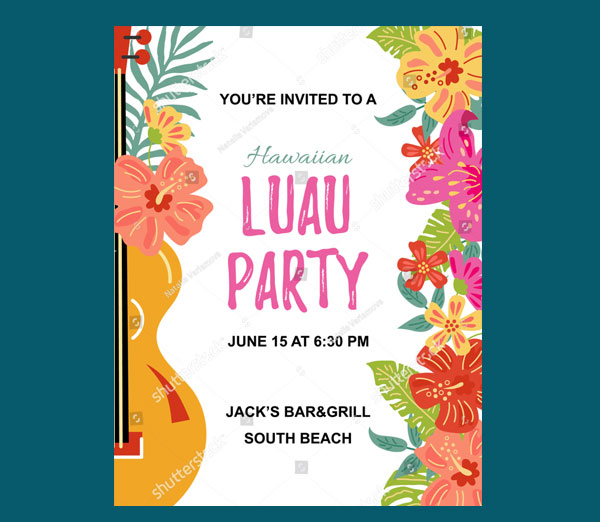 Simple Luau Flyer Design Templates