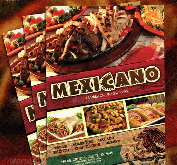 Simple Mexican Food Menu Flyer Template
