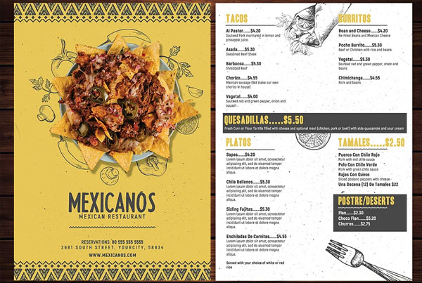 Simple Mexican Food Menu Flyer