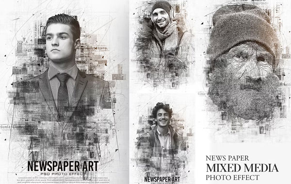 Simple Newspaper Mixed PSD Effect Action