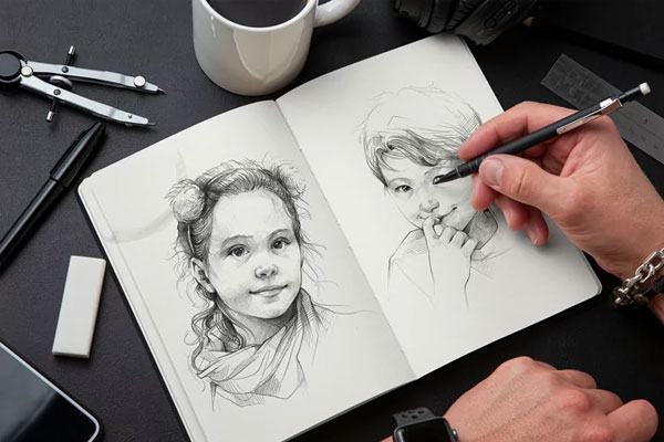 Simple Photoshop Sketchbook Mockup