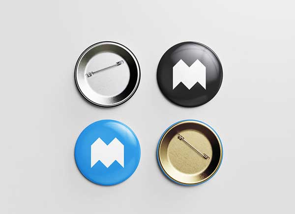 Simple Pin Button Mockups Free