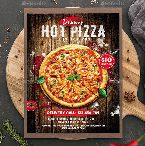 Simple Pizza Restaurant Menu Flyer Templates