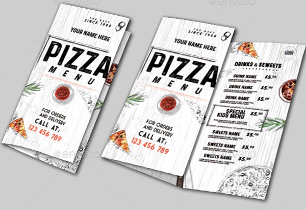 Simple Pizza Restaurant Trifold Brochure