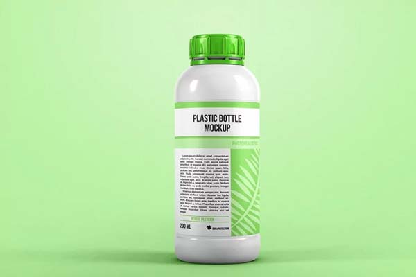 Simple Rounded Plastic Bottle Mockup