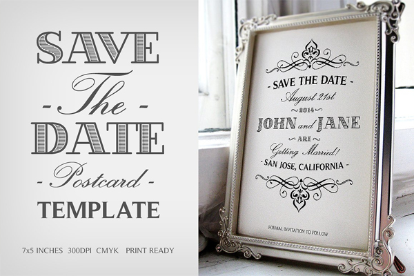 Simple Save The Date Postcard Template