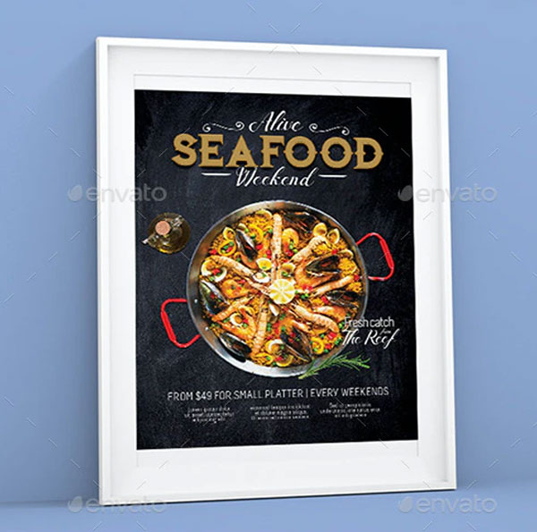 Simple Seafood Restaurant Flyer Template