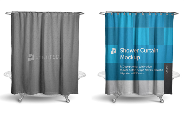 Simple Shower Curtain Mockup