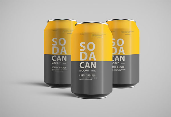 Simple Soda Can Mockup Pack Template
