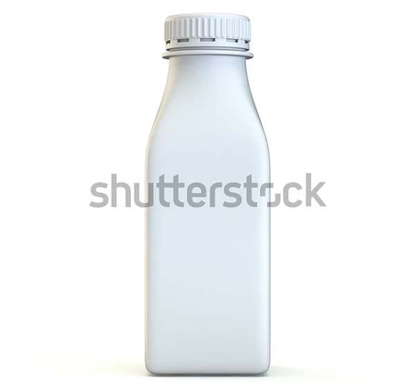 Simple Square Plastic Bottle Mockup