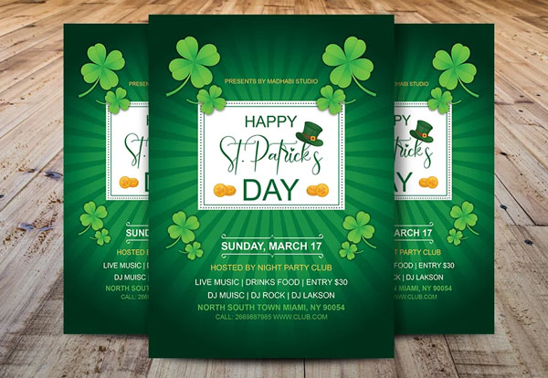 Simple St Patrick's Day Flyer Template