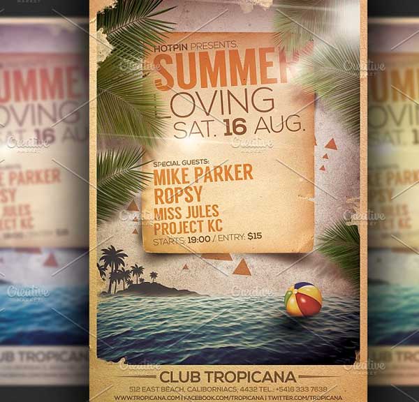 Simple Summer Party  Flyer Templates