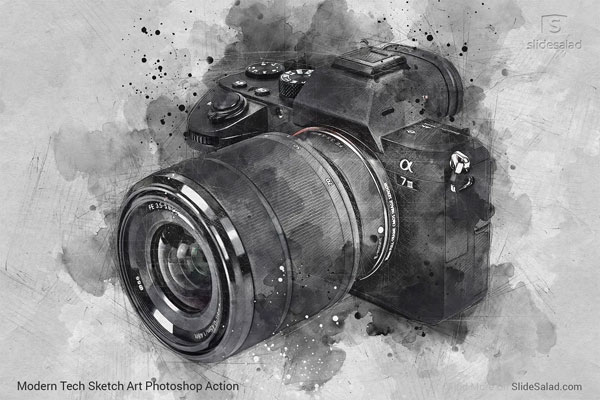 Simple Tech Sketch Art Photoshop Action