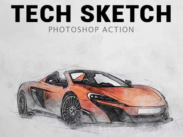 Simple Tech Sketch Photoshop Actions