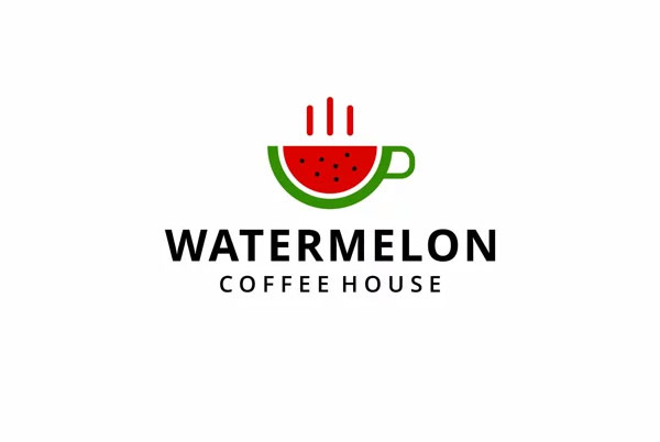 Simple Watermelon Coffee Logo