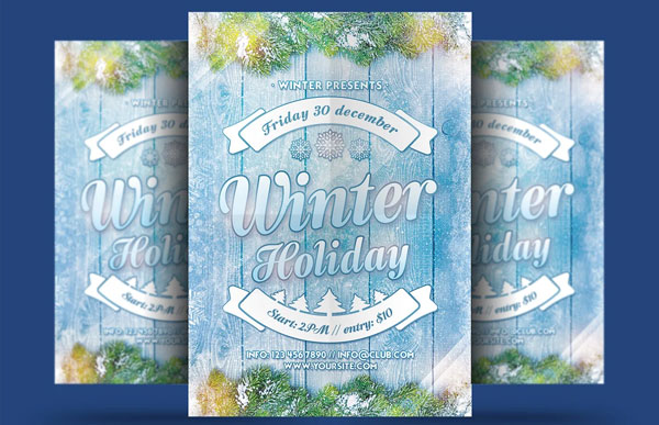 Simple Winter Holiday Flyer Template
