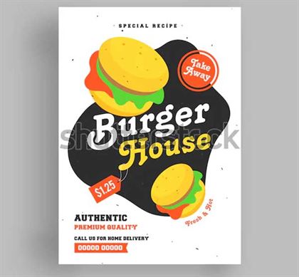 Simple Burger House Flyer Template