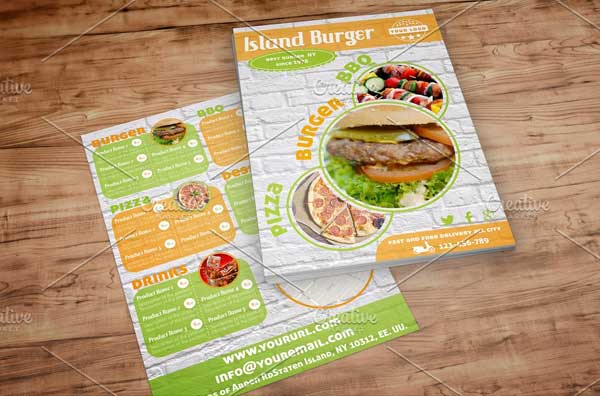 Simple Burger Menu Flyer Design