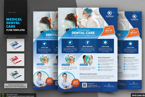 Simple Dental Care Flyer PSD Template