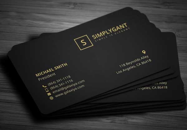 Simple Elegant Black Business Card Template