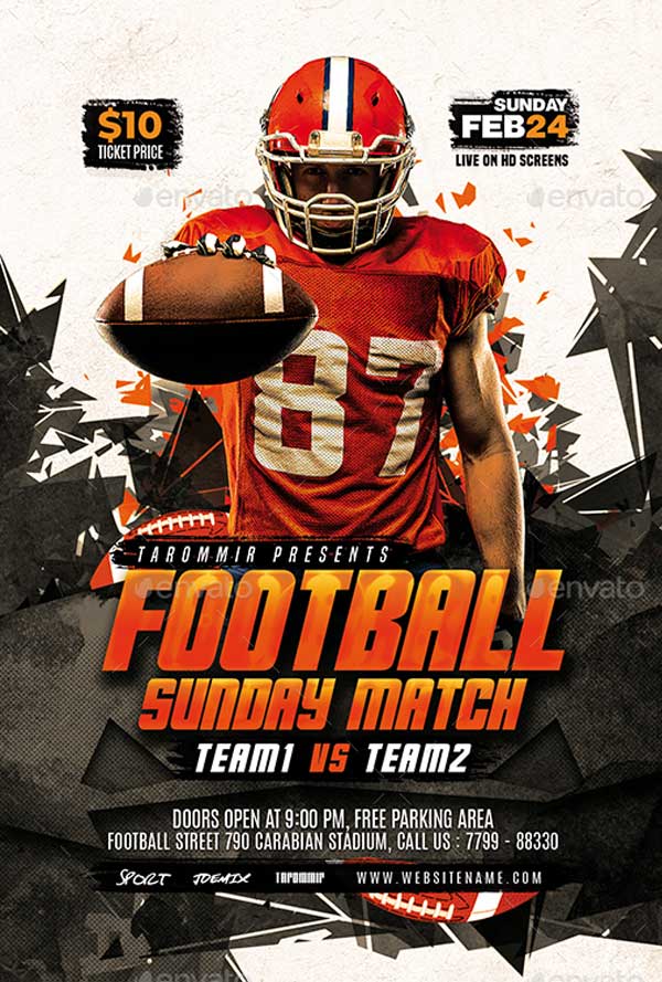 Simple Football Flyer Template