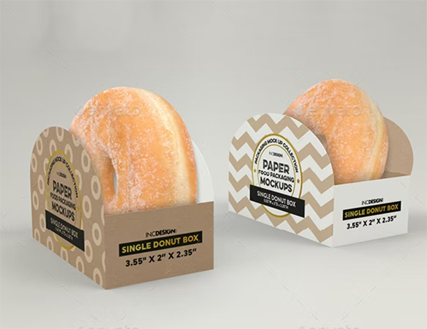 Single Donut Box Packaging Mockup