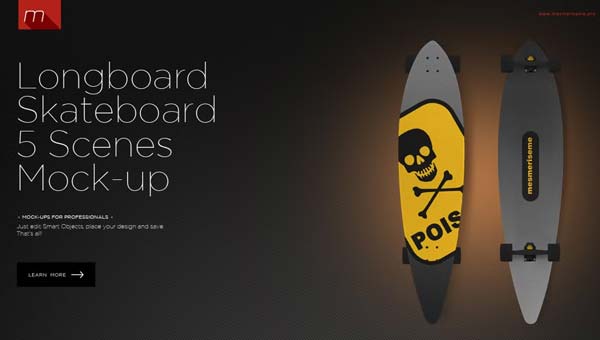 Skateboard Art Mockup PSD