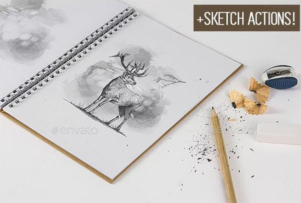 Sketchbook Mockup & Sketch Actions