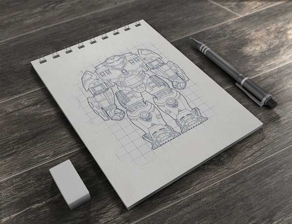 Sketchbook Mockup Free