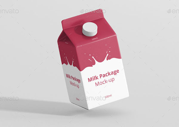 Small Milk Mockup Carton Box